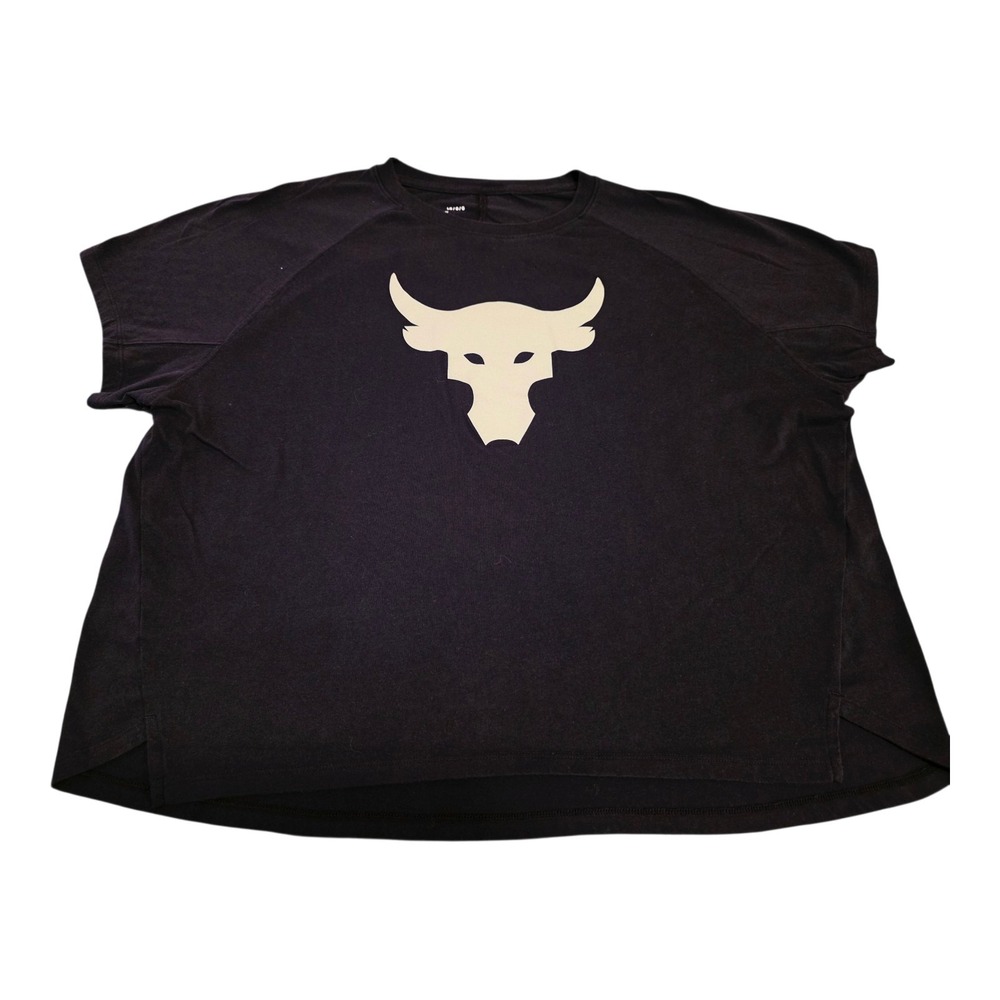Under Armour Project Rock Women’s L Iron Paradise Bull Logo Loose Fit T Shirt